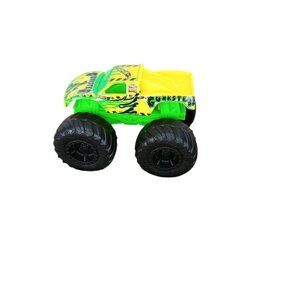 Miniature Gunkster Monster Truck Toy Vibrant Green & Yellow Sturdy Plastic Build